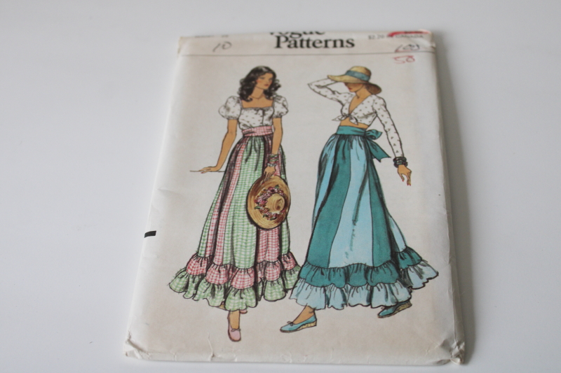photo of 70s vintage Vogue pattern, long ruffled skirt w/ tied bow waist, hippie meets love shack fancy style!  #1